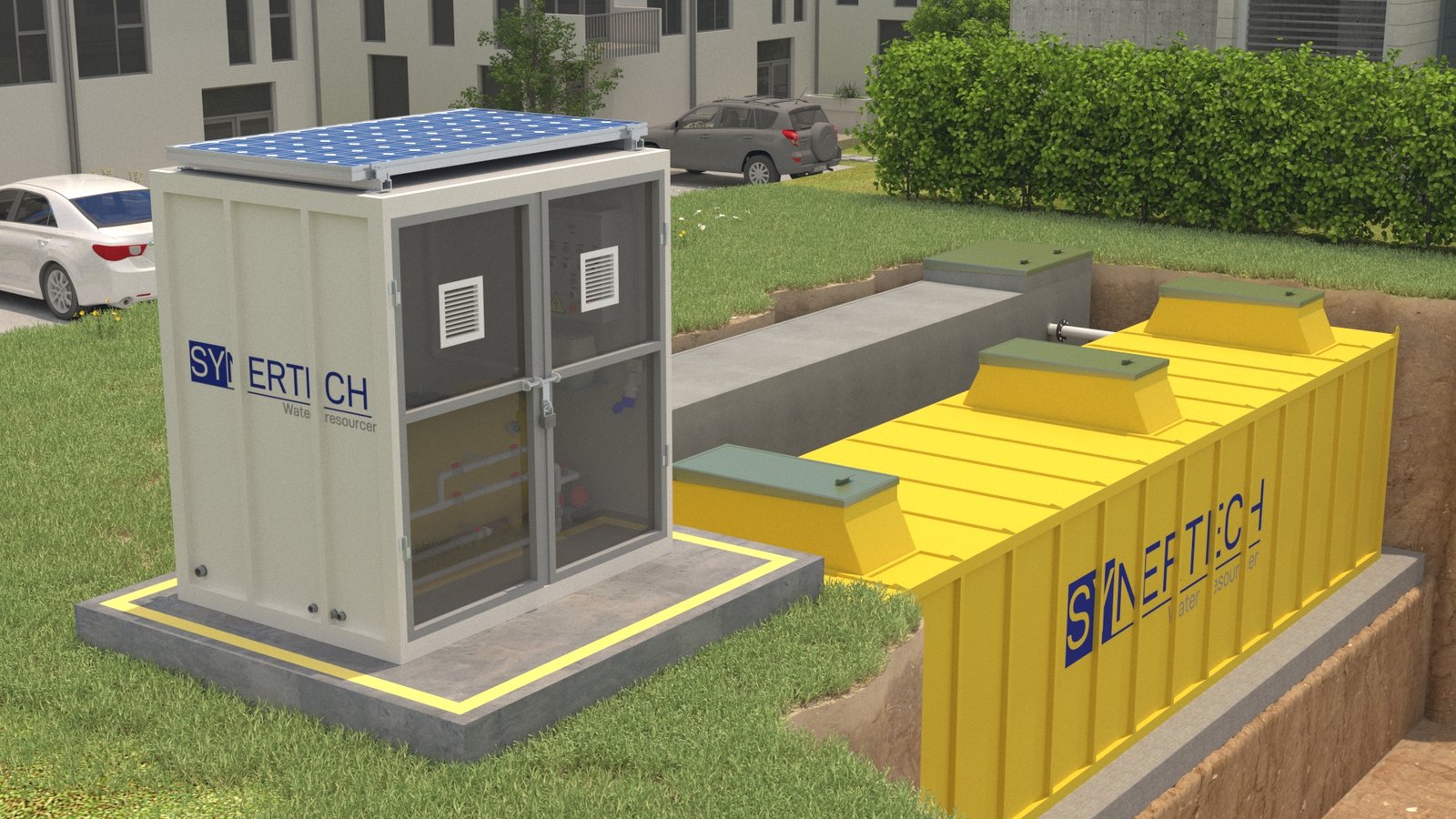 persona realizando pruebas en planta complementaria de tratamiento de aguas residuales - ver detalles de la planta