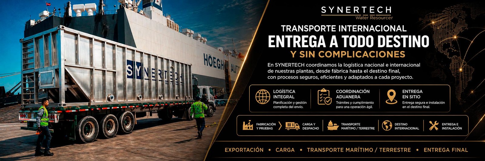 Logística internacional de plantas de tratamiento