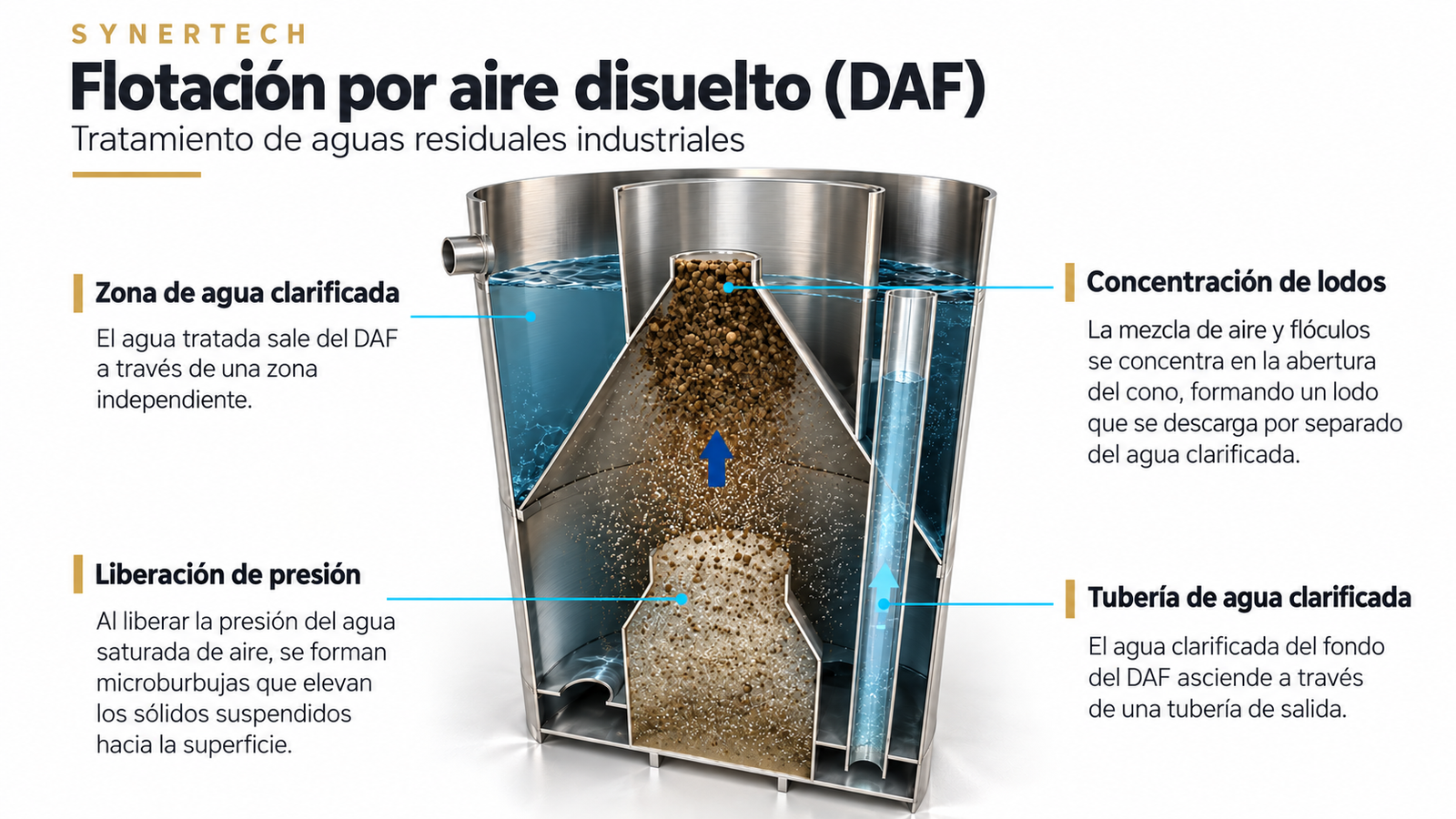 Infografía horizontal de componentes del sistema DAF circular